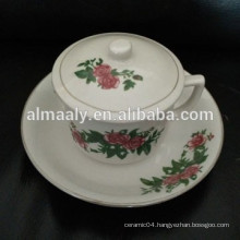 porcelain small tea set with cover